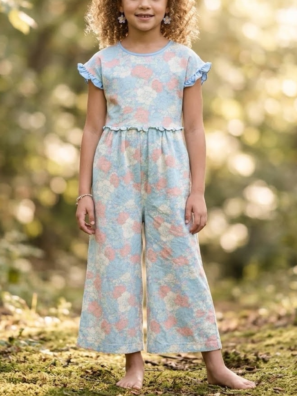 Matilda Jane Far Out Floral Short Sleeve Wide Leg Romper Size 10